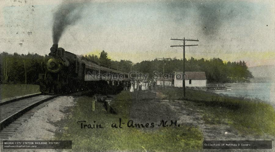 Postcard: Train at Ames, New Hampshire